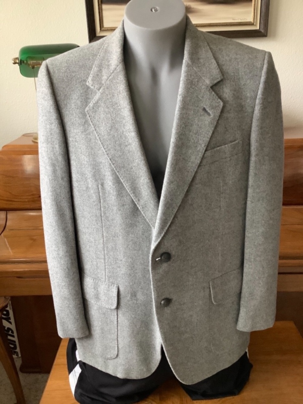Kauffman’s Men’s BLAZER Jacket Gray WOOL CAMEL 2-Button SPORT COAT Size 44 EUC